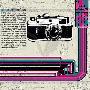 Grunge ретро камеры - векторный графический клипарт