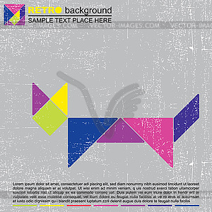 Tangram cat - vector image