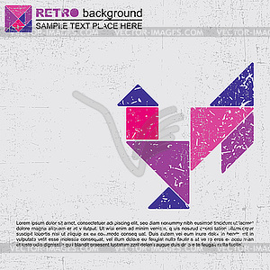 Tangram bird - vector image