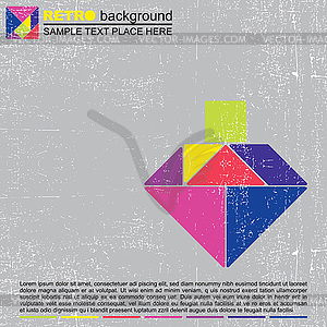 Tangram Рубин - цветной векторный клипарт