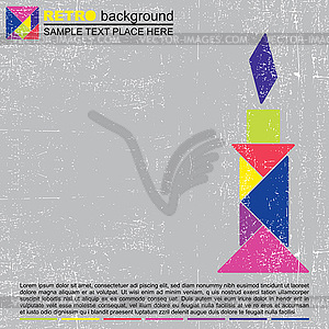 Tangram candle - vector image