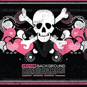 Skull grunge background - vector clip art