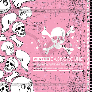 Abstract skull grunge background design - vector image