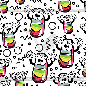 Funny eraser - seamless pattern - vector image