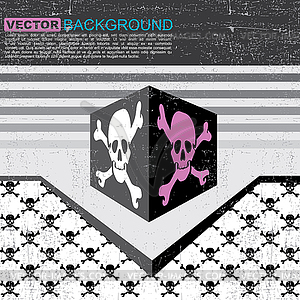 Abstract skull grunge background design - vector clipart