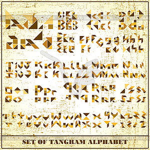 Tangram set alphabet - vector image