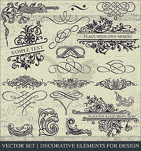  calligraphic design elements and page decoration - vector image