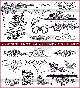 Каллиграфические элементы дизайна - изображение в векторе / векторный клипарт