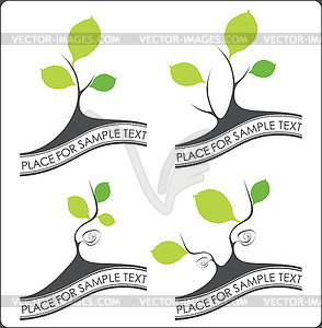 Abstract set of trees with place for text - vector clipart