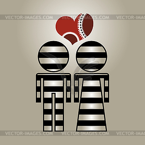 Влюбленная пара - векторное изображение клипарта