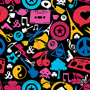 Seamless pattern of objects - vector image