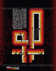 Colorful retro grunge background - vector image