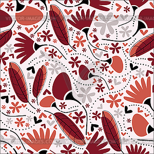 Floral  - seamless pattern - vector clipart