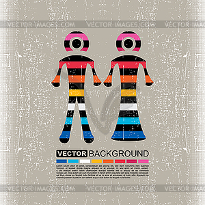 Colorful Couple of men and women - vector clipart