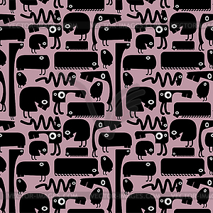 Monster seamless pattern - vector image