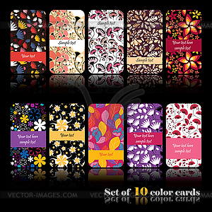 Set of ten colorful autumn cards - vector EPS clipart