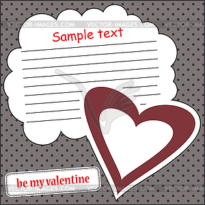 Card with heart and message cloud - vector clipart
