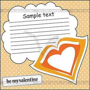 Card with heart and message cloud - vector clipart