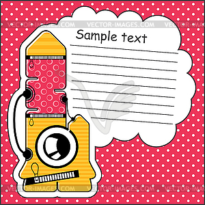 Cartoon monster with message cloud - vector image