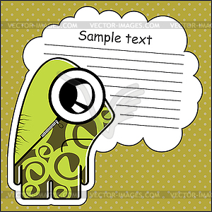 Cartoon monster with message cloud - vector clipart