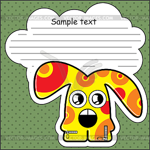 Cartoon monster with message cloud - color vector clipart