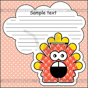 Cartoon monster with message cloud - vector clipart
