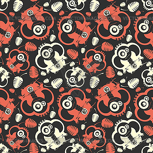 Elephant - seamless pattern - vector clipart