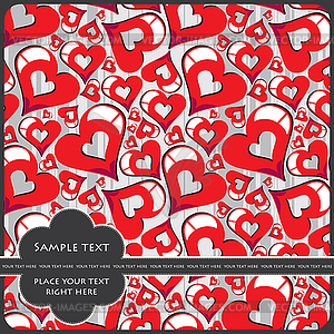 Heart Valentines Day background - vector image