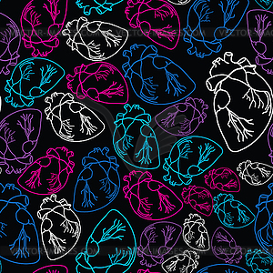 Heart seamless - color vector clipart