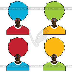 Set of four colorful mans - vector image