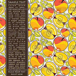 Card with apple - vector image