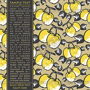 Card with quince - vector image