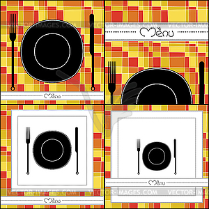 Set of four menu card - vector image