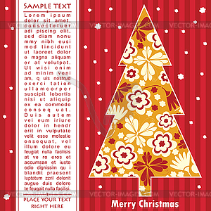 Новогодняя открытка с деревом - векторный клипарт EPS