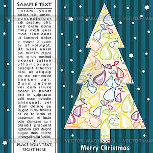 Новогодняя открытка с деревом - векторный дизайн