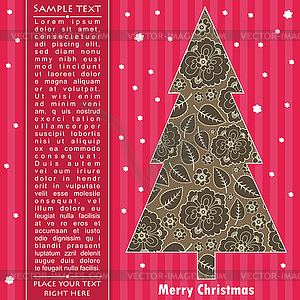 New year card with tree - vector clipart