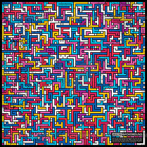 Colorful grunge labyrinth - vector clip art