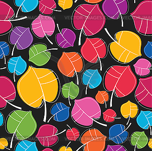 Autumn leaves - seamless pattern - vector clipart