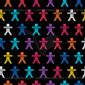 Colorful people - seamless pattern - vector clipart