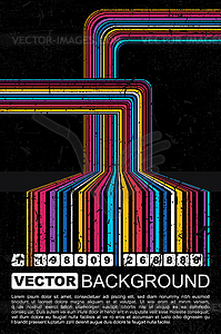 Grunge цветном фоне штрих-кода  - иллюстрация в векторном формате