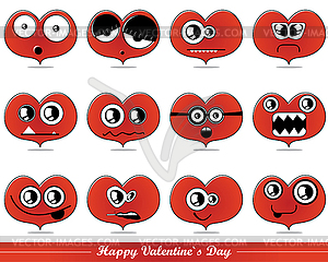 Valentine hearts face - vector image