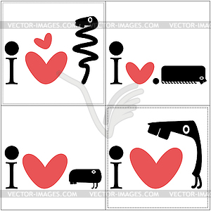 Monsters with heart - vector clip art