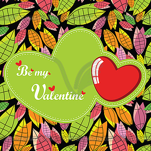 День святого Валентина - открытка - векторный клипарт EPS