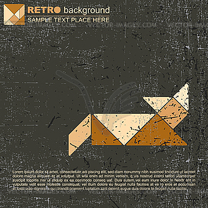 Tangram cat - vector clipart