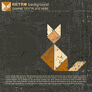 Tangram cat - vector image