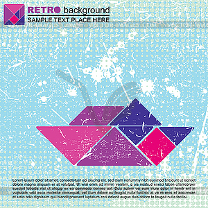 Tangram корабль - стоковый векторный клипарт