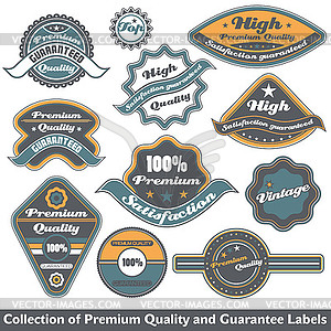 Premium quality and guarantee label collection - vector image