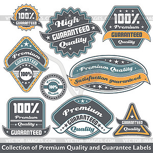 Premium quality and guarantee label collection - vector clipart