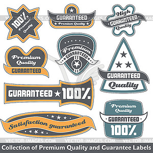 Premium quality and guarantee label collection - vector clipart