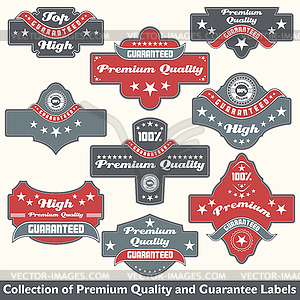 Premium quality and guarantee label collection - vector clip art